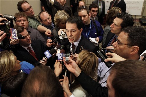 Wisconsin governor greeted as Republican rock star