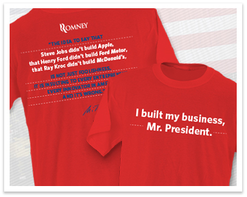 Romney Unleashes T-Shirt Ripping Obama's Anti-Business Outlook