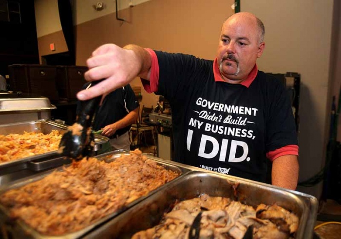 Biz Owner Sends Message While Catering For Obama