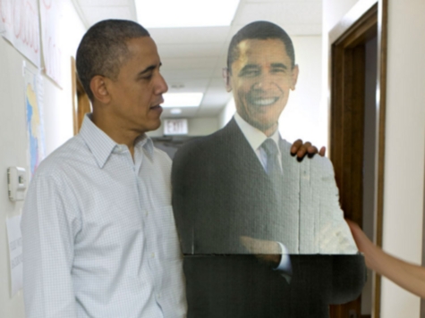 Obama Tweets Photo of Himself with Life-Size Obama Cardboard Cutout