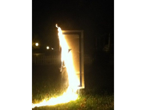 Arsonists Torch Pro-Romney Yard Sign in Virginia