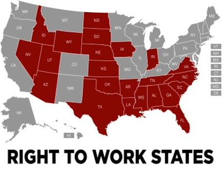 72% of Obama Job Creation in Right To Work States