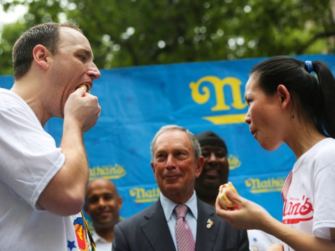 Bloomberg Presides Over Hot Dog Eating Contest
