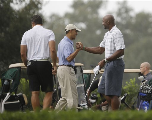 Obama Golfs at 'Caddyshack' Course with Basketball Star