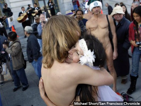 Cops Keep Watch over Nude Wedding at San Francisco City Hall