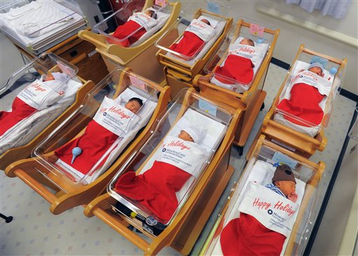 Hospital Wraps Newborns in Christmas Stockings