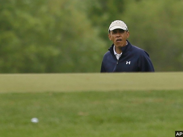 Obama Meets with Terror Experts Ray Allen and Ahmad Rashad at Golf Course