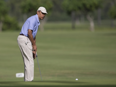 While Crimea Burns, Obama Golfs