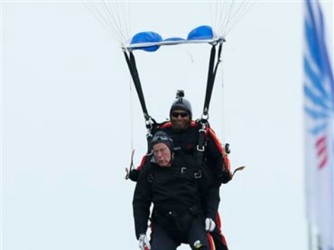 90-Year-Old George H.W. Bush Makes Parachute Jump