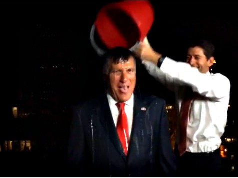 Paul Ryan Douses Mitt Romney for the Ice Bucket Challenge