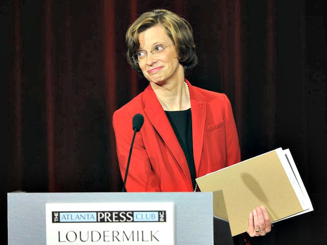 Michelle Nunn Heckled at Campaign Stop