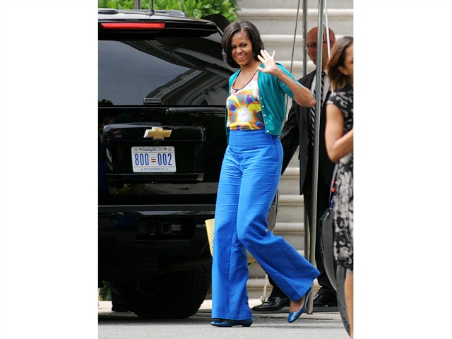 First Lady Michelle Obama Says No to Mom Jeans