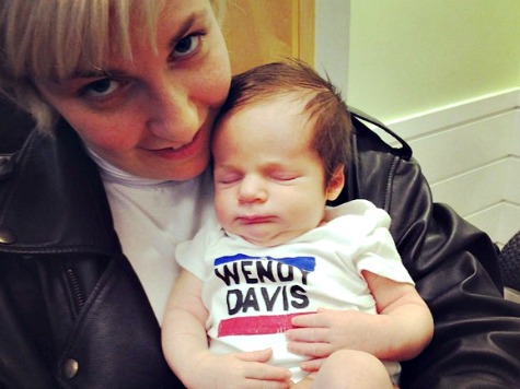 Lena Dunham Posts Photo of Baby: 'He's Voting Wendy Davis'