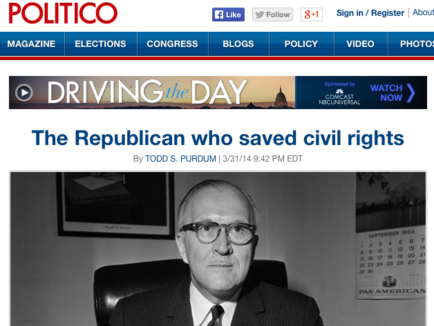 Politico Acknowledges GOP's Civil Rights Role–to Bash Today's GOP