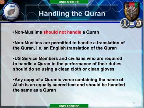 DOD to Troops: Don't Speak Ill of the Quran