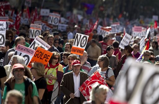 Anti-austerity Protests Grip 56 Spanish Cities