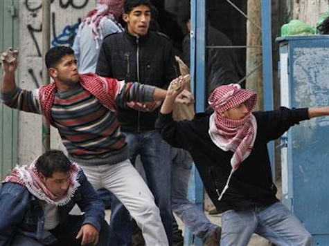 Palestinians Throwing Rocks at Israelis in West Bank
