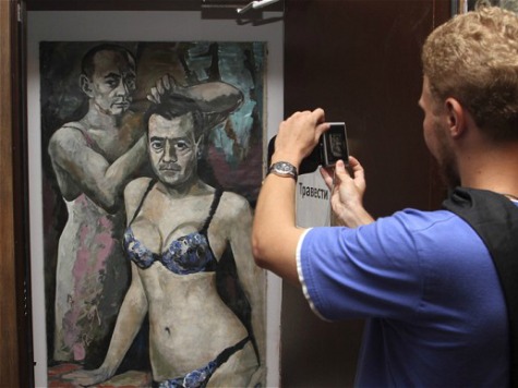 Russia Police Seize Painting of Putin in Women's Lingerie
