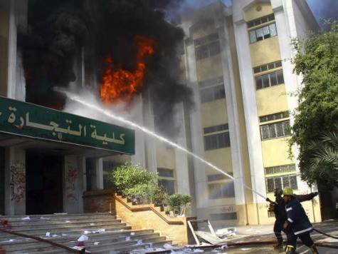 Muslim Brotherhood Supporters Burn Cairo Campus Building