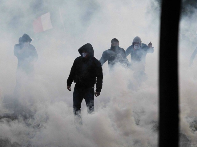 French Riot Police Use Tear Gas on Anti-Tax Protesters