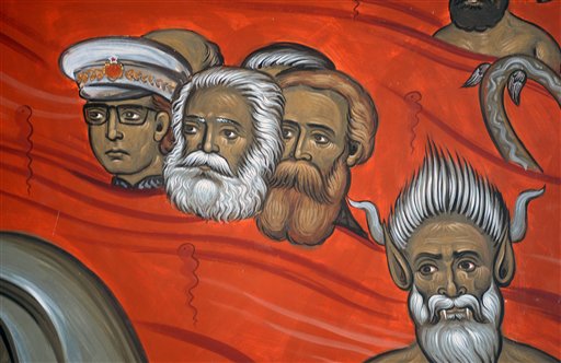 Communists Roast in Hell in Montenegro fresco