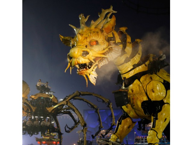 Watch: Dragon Battles Giant Spider in Beijing