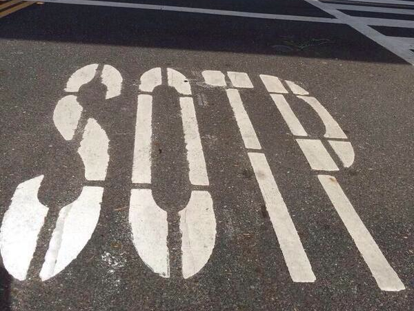 An Oakland Traffic Crew Can't Spell "STOP"