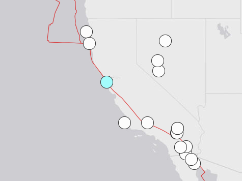 Top 10 Earthquakes in California, by Magnitude