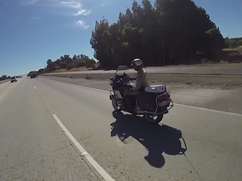Video: Bikers, Mid-Ride, Taunt California Highway Patrol Officer