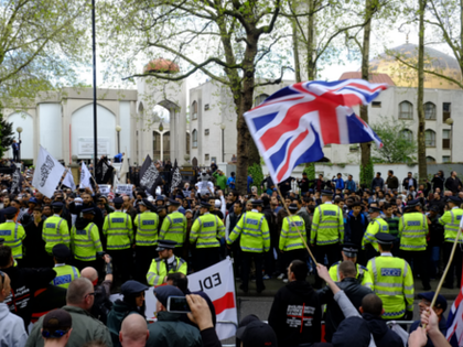 IN PHOTOS: Terror-Convict Islamists 'Baying for Blood' Square Off Against UK Nationalists Outside London Mosque
