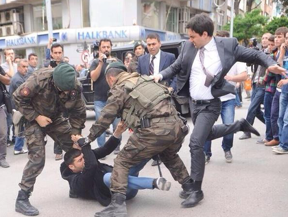 Turkish PM's Aide Caught Kicking Protester After Mining Disaster
