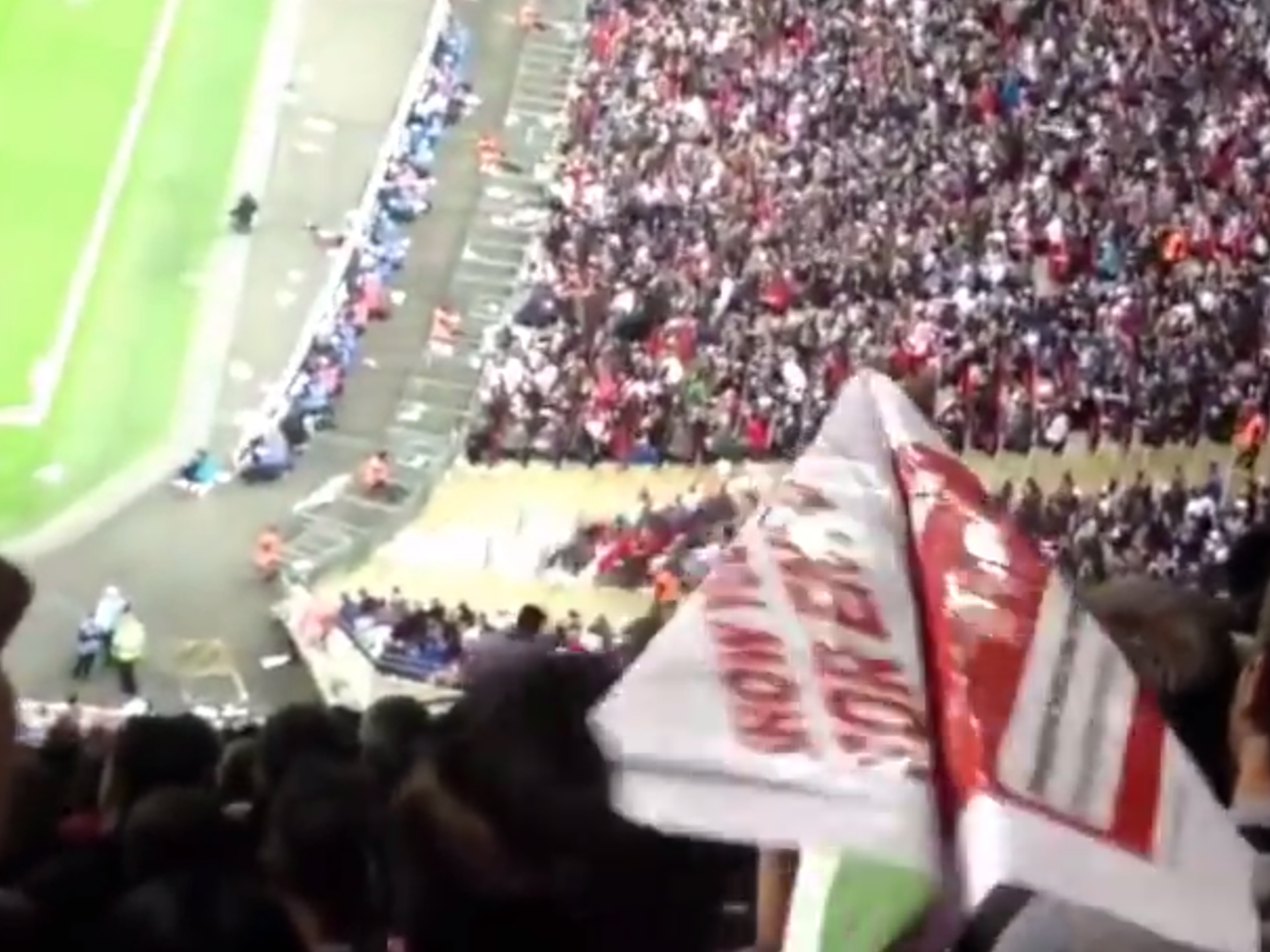 VIDEO: England Fans Hit Peru Footballer With a Paper Airplane from Back Row of Wembley Stadium