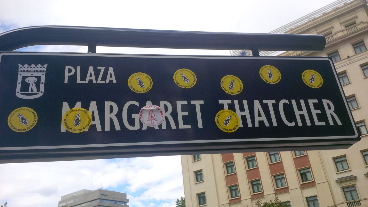 Spain's New Margaret Thatcher Plaza Vandalised… By Brits
