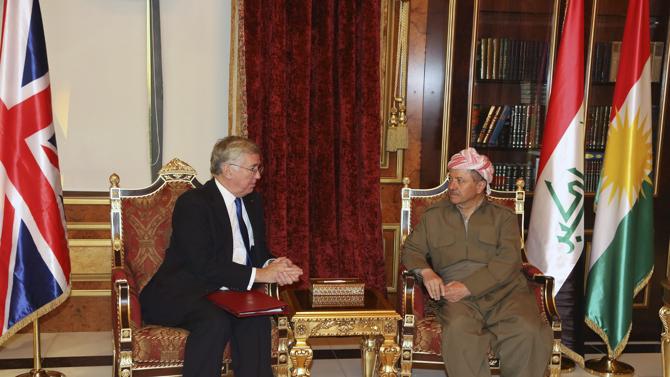 President of Iraqi Kurdistan Region Meets British Defense Secretary