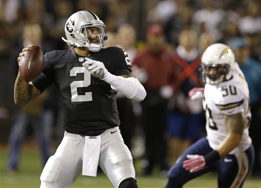 Pryor, Woodson Lead Raiders past Chargers 27-17