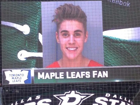 Dallas Stars Mock Mugshot of 'Maple Leafs Fan' Justin Bieber on Jumbotron