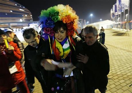 Russians Detain Transgender Communist Shouting 'Gay Is OK' at Olympics