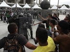 Tear gas and fireworks: Brazil World Cup off to a bang