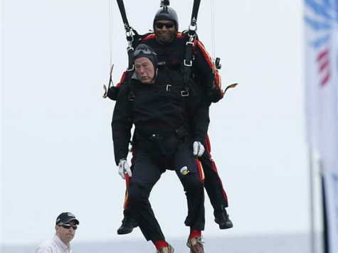 A Sporting Life: President George H.W. Bush Skydives on 90th Birthday