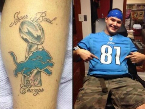 Lions Fan's Tattoo Foretells Super Bowl Victory