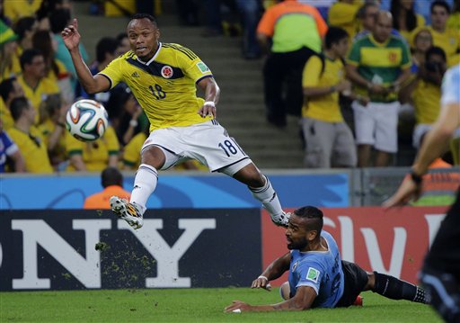 Colombia Beats Uruguay 2-0 at World Cup