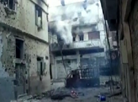 VIDEO: Shell smashes into building in Syria