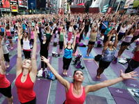 Yoga Takes Over Times Square