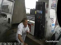 Man Narrowly Escapes Major Gas Station Accident In Viral Video