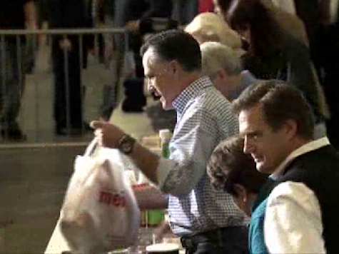 Romney Collects Food For Sandy Victims