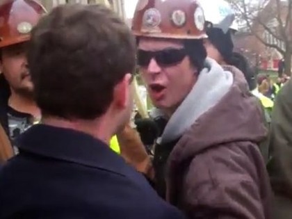 'Get Your F*cking Teeth Knocked Out' Union Goons Scream Down Demonstrator Honoring Breitbart
