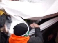 Union Mob Destroys Tent With People Inside