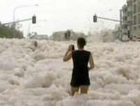 Sea Foam Blankets Australian Beach Town