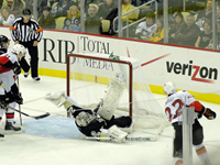 Marc-Andre Fleury Makes Double Stack Cartwheel Save
