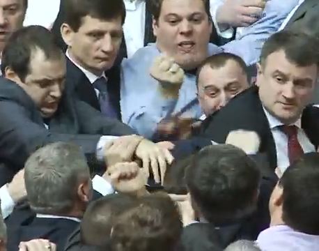 Brawl Erupts In Ukrainian Parliament